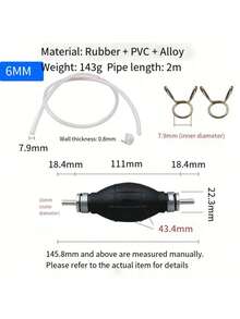 1 قطعة أو 1 مجموعة خرطوم مضخة زيت يدوية 6مم/8مم/10مم/12مم، كرة مضخة زيت يدوية، مضخة نقل البنزين، للسيارات والقوارب والياخوت