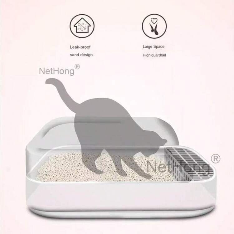 Extra Large Open Cat Litter Tray High Sided Deep Jumbo Rim Pan Box Loo Toilet UK Cat  Litter  Box Litter  Box - por defecto - Añade 2