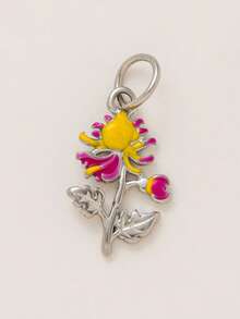 1PC Fashion Flower Series Stainless Steel Pendant DIY Handmade Accessory Gold Plated Color Preserved - Multicolor - View 28