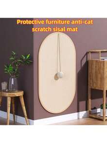 PETSIN 1 件装剑麻猫抓板，垂直壁挂式，防抓，无味猫抓垫，抓板和按摩 - 彩色 - 查看 8