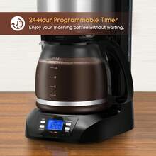 Aigostar 1.5L Filter Coffee Machine, 24hr Timer Programmable Drip Coffee Maker, 40min Keep Warm, Fast Brew, Anti-Drip Function - Benno - UK Plug(220-240V) - View 2