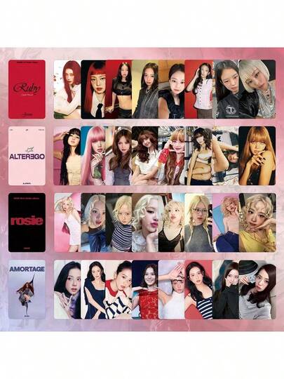 مجموعة بطاقات صور قابلة للجمع 92 قطعة - مجموعة ألبوم تذكاري مصنوع من المعجبين، هدية عيد ميلاد كي-بوب، بطاقات تبادل مع علبة عرض، طقم إشارات كتاب