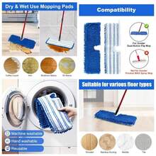 Mop Heads Replacements O - Cedar Hardwood Floor 'N More Microfiber Flip Mop, 2 Pack Dust Mop Heads Ocedar Flip Mop, Reusable Refill Double - Sided Mop O Cedar Mop - 最初的 - 查看 2