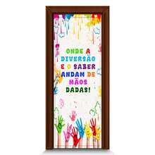 Back To School Theme Party Door Panel Decoration Covers Fabric With Elastic - Tấm cửa trở lại trường 258 - Xem 3