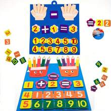 2pcs Kids Math Felt Board, Finger Number Learning Counting Preschool Educational Toy, Children Travel Game
