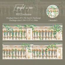 have a good day 1 卷 78.74 英寸（200 厘米）栏杆、栅栏、藤蔓和花卉主题贴纸卷切割装饰笔记本美学剪贴簿手工制作手账艺术日记 DIY 拼贴卡片材料 PET 胶带办公和学校用品 - 彩色 - 查看 17