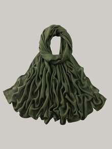 1 pieza Hiyab de viscosa modal sólido, pañuelo ligero y transpirable de moda, con acabado de puntada doble, artesanía refinada, pañuelo para mujer, adecuado para todas las estaciones