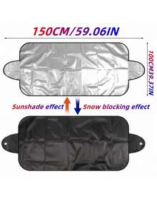 1pc Winter Car Windshield Snow Cover, Front Windshield Anti-Snow Protector, Frost Windshield Window Sunshade, 4-Season Universal, Blocks Snow, Ice And Sunlight - Multicolor - View 3