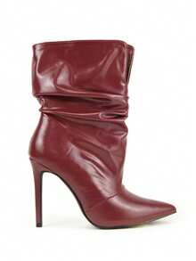 So Me Savvagem Women's Ankle Pointy Bootie  Western    Side Zipper    Party  Holiday  Party    Fall/ Winter - Màu Đỏ Sâu - Xem 2