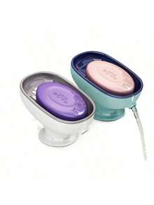 Leichte und luxuriöse Seifenaufbewahrungsbox, mit starken Saugnäpfen, die stabil und langanhaltend sind, und einem integrierten Ablaufdesign, geeignet zum Aufbewahren von Seife im Badezimmer