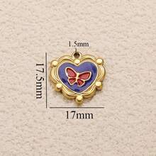 1pc Stainless Steel 18K Gold-Plated Fashionable Cute Star Moon Heart Flower Pendant DIY Jewelry Making Kit Suitable For Everyday Wear Gift Stainless Steel Pendant - Round Pendant - View 20