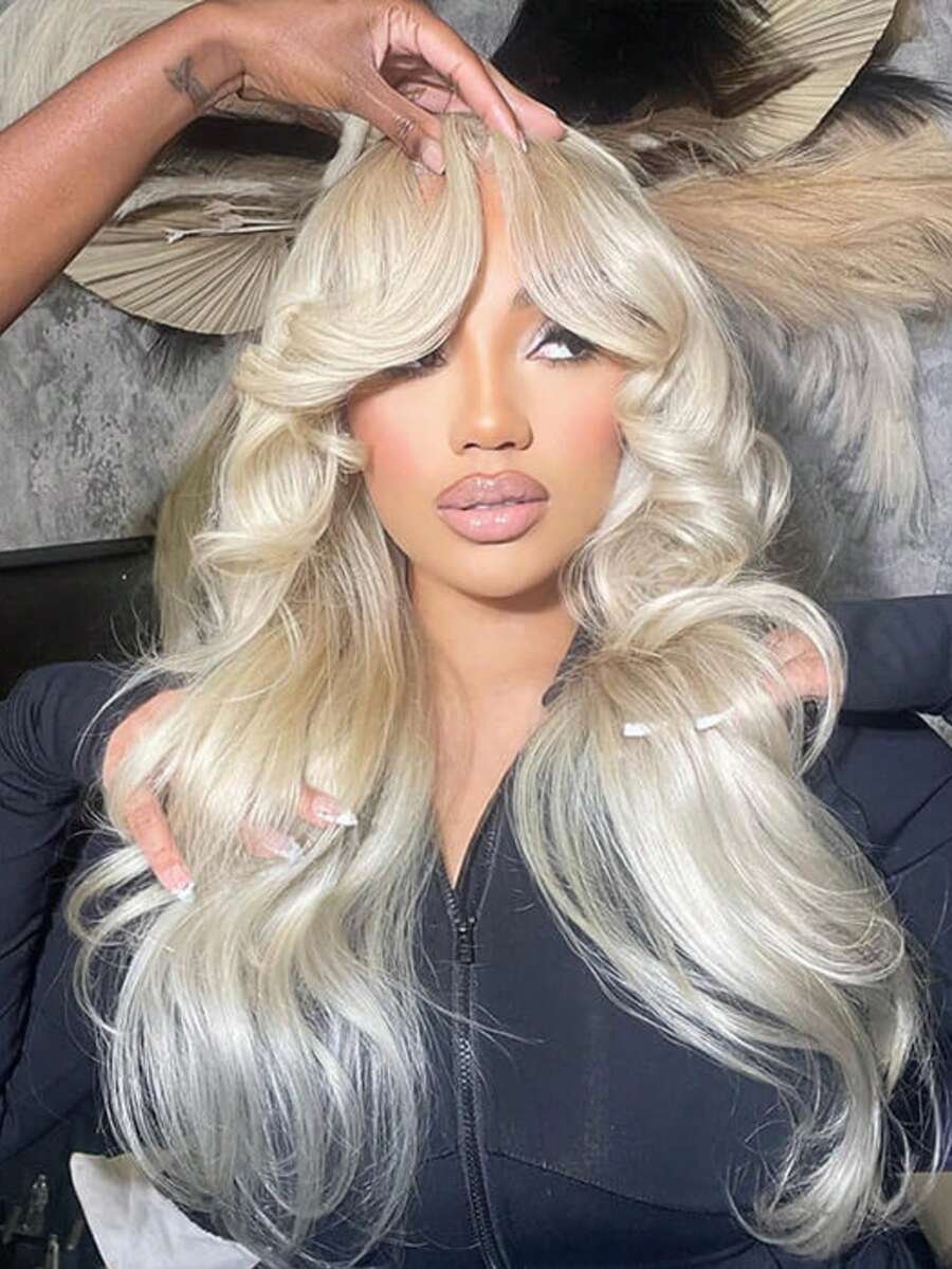 38 Inch 613 13x6 Lace Front Wig Human Hair 200 Density Body Wave Blonde Wig Human Hair 13x4 200 Density Blonde 613 HD Lace Front Wigs Human Hair Pre Plucked With Melted Hairline For Women - S613 - Xem 1