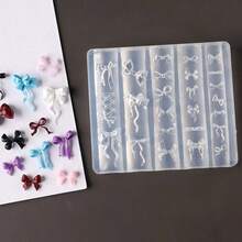 Plantillas de uñas con forma de mariposa, moldes de lazos para uñas, diversos moldes de silicona con forma de lazo para uñas, lazos de cinta con forma de corazón para uñas, moldes de arte de uñas DIY, modelos de grabado 3D - Perfectamente adecuados para accesorios de salón y decoración de manicura, herramientas esenciales para uñas, accesorios de arte de uñas, juegos de uñas, suministros técnicos para uñas, diseño de corte preciso, plantillas reutilizables para herramientas de uñas para profesionales de la belleza e accesorios indispensables para el arte de uñas