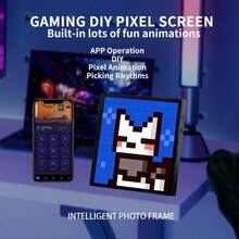 Pantalla LED de píxeles, luz nocturna de pantalla LED programable, control de aplicación, animación de patrones de texto, se puede usar en la pared o en el escritorio, muy adecuado para la decoración del hogar, la creación de arte, la sala de juegos, el bar, el automóvil, la bicicleta, la publicidad, el hotel, regalo de Navidad