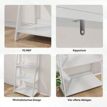 Ladder Shelf, 4-Tier Organizer, Free-Standing Bathroom Shelving, Open Shelving For Home Office, White