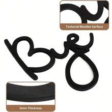 Love You Bye Wall Decor Valentine's Day Heart Letter Wooden Wall Art Sign For Entryway Hallway Living Room