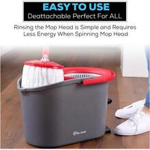 79349 Spin Mop Cleaning System With 3 Microfiber Mop Heads Red/GRAY Red/Black - RedBlack - View 3