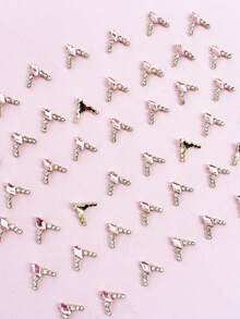 15 sztuk francuskich diamentowych ozdób do paznokci z kryształkami, stopowe kryształki do paznokci, akcesoria DIY, 3 kolory mieszane