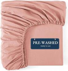 Fitted Sheet Double, White - Pre-Washed, Deep Pocket 14 Inch (35 Cm) - Easy Care - Soft Brushed Microfibre Fabric - Shrinkage And Fade Resistant - Bottom Sheet