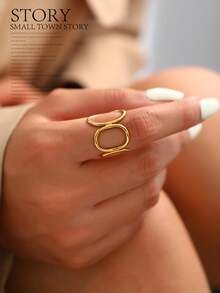 Fashionable Niche Design Minimalist Stainless Steel Open Ring