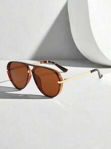 Feye 1pc Women's Retro Oversized Minimalist Fashion Fashion Glasses, Suitable For Beach And Travel - Hồng - Xem 3