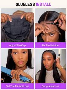 MEGALOOK 13x4 100% 真人处女发蕾丝前假发，自然直发，预漂白发结，预拔毛发际线，透明蕾丝前假发 - 优质处女雷米发，轻盈可调节帽 - 柔软有弹性，全天舒适，极少掉发 - 隐形自然发际线，适合 - 新娘、圣诞派对、约会之夜、度假等场合。 - SNatural - 查看 11