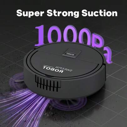 智能清洁机器人，纤薄低噪音设计 | 电池供电（强吸力）| 60 分钟运行时间（适用于宠物毛发清洁和硬地板） - 自动定向清洁，包括宠物毛发去除器配件、清洁机器人、扫地机器人、配备真空吸尘器的机器人、真空拖把清洁机器人、自清空机器人吸尘器，