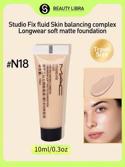 MAC Studio Fix Fluid Skin Balancing Complex Uzun Süreli Yumuşak Mat Fondöten N18, MİNİ BOY, 10ML/0.33OZ