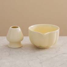 1pc/2pcs/5pcs Premium Matcha Set, Ceramic Bowl With Spout & Bamboo Whisk, Breakfast/Latte Matcha Preparation Set, Matcha Starter Kit, Unique Matcha Gift Box - Yellow - View 16