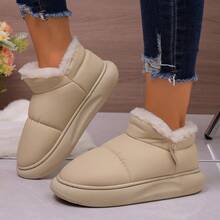 Pantufas Femininas Confortáveis Com Forro De Pelúcia, Pantufas Quentes Para Uso Interno Com Sola Grossa À Prova D'Água, Adequadas Para O Pós-Parto, Inverno