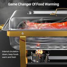 1-2-4 Pcs Set Thick Stainless Steel Buffet Chafing Dish, Hotel Warming Stove, Round Silver Alcohol Burner Food Warmer For Restaurant - Round Stove - View 5