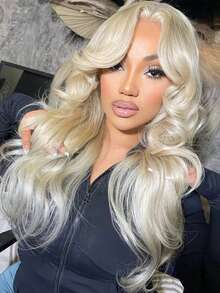 38 Inch 613 13x6 Lace Front Wig Human Hair 200 Density Body Wave Blonde Wig Human Hair 13x4 200 Density Blonde 613 HD Lace Front Wigs Human Hair Pre Plucked With Melted Hairline For Women - S613 - Xem 3