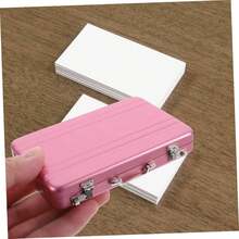 EXCEART Maletín Tarjetero Metálico Para Tarjetas De Presentación Con Cierre  Y Organizador De Escritorio Compacto Para Oficina Y Negocios - 1 - Ver 7