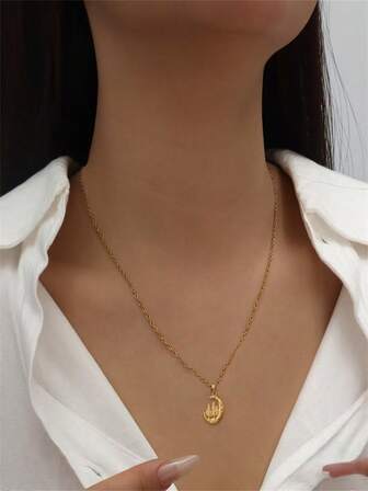 1 件时尚梦幻城堡和星月吊坠项链，适合婚礼、派对和各种场合