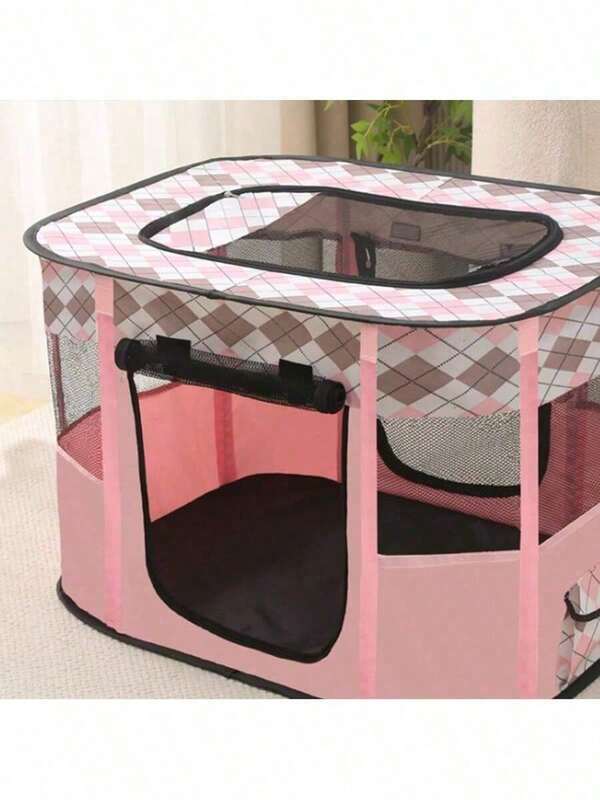 1 peça de cercadinho dobrável para cães/gatos - cercadinho para animais de estimação - cerca dobrável para animais de estimação - ninho grosso removível para animais de estimação adequado para cães/gatos pequenos/médios/grandes, cercado portátil para exercícios de cães para uso interno/externo, com bolsa de armazenamento