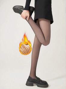 Women's 220g Sexy Pantyhose Nylon Tights,Thermal Lined Tights,Leggings,Warm Tights, Sexy Slim Fit Leggings,Black Tights,Tights For Girls. Suitable For -10-10 ° C,Thickened Thermal Pantyhose Stockings For Women, High Elasticity, Translucent, High Waist, Tights For Autumn And Winter.Soft And Smooth, Suitable For Various Holidays, Sports, Leisure, Business And Other Daily Wear. - màu đen - Xem 5