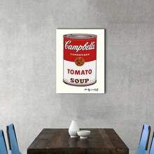 -Inspired Tomato Soup Can Wall Art - Unframed Pop Art Poster, Perfect For Contemporary Home Decor - Multicolor - View 1