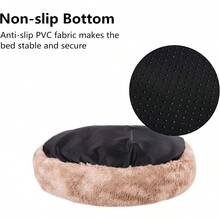 Oval Calming Donut Cuddler Dog Bed, Shag Faux Fur Washable Round Pillow Pet Bed For Small Medium Dogs (XXL(43"X34"X8"), Light Brown), Popular In 2025 - Beige2021 - View 6