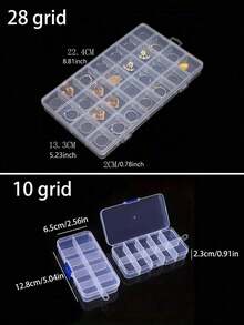 2pcs Multipurpose Clear Plastic Storage Boxes, $1, Suitable For Storing Earrings, Rings, Jewelry, Nail Art Supplies, Nail Tools, Nail Accessories, Jewelry Decorations, Great Gift For Women - Multicolor - View 2