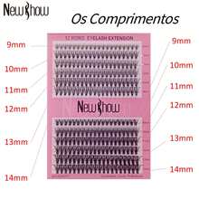 New Show Cílios Postiças Tufo Volume 20P + 30P Misto / 30P + 40P Misto D Curl 9-14mm - Extensão Profissional - Preto - Visão 4