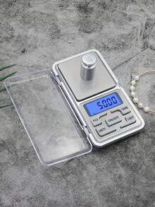 1个500克/0.01克珠宝秤，迷你电子口袋秤，便携式黄金秤，电子厨房/食品秤，适用于茶叶、黄金和邮政物品称重，厨房配件，不含电池 - 銀色 - 查看 1