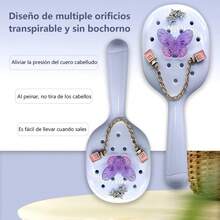 Peine Desenredante de Púas Anchas |   Para Cabello Húmedo y Frágil, Sin Tirón - Morado claro - Ver 3