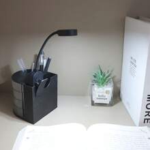 1pc Mini 4 LED Rechargeable Eye-Care Reading Light, 3 Color Temperatures, Dimmable Brightness, Clip-On Book Light, Small Lightweight Clamp Lamp For Bedside, Nursing, Graduation Gift - Black - View 8