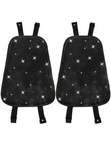 1-2pcs Shiny Rhinestone Car Headrest Covers, Luxury Full Rhinestone Design, Exclusive For Women, Suitable For Most Sedans, Pickups And SUVs, Sparkling Interior Accessory, Instantly Upgrade Car Interior Atmosphere - Style a - View 10