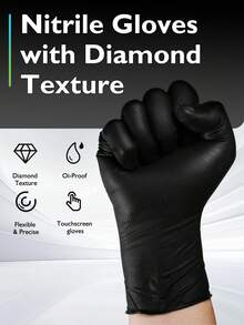 20/50pcs Set, S-XL Size, Disposable Nitrile Gloves With Diamond Particles, Enhanced Anti-Slip And Friction, Utility, Home, Safety Gloves, Personal Protective Equipment, Kitchen Cleaning Gloves, Multi-Purpose Gloves