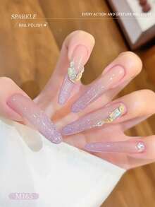 XEIJAYI 15ml Water Light Crushed Gel Nail Polish,UV LED Soaking Nail Gel, Semi-Permanent, DIY Salon Quality Nail Art Gel For Spring And Summer - Purple - View 6