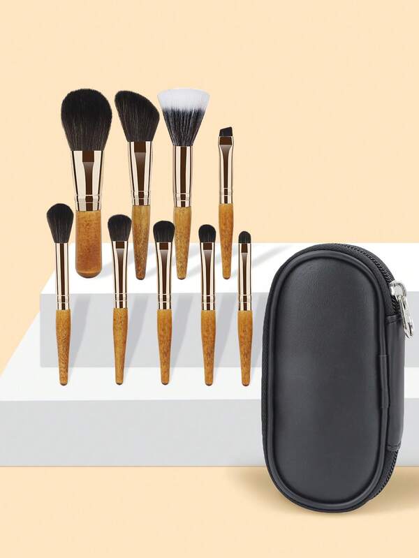 9 Mini Portable Makeup Brushes Set, With Brush Bag, Dense And Skin Friendly Bristles Suitable For Sensitive Skin Use, Suitable For All Women, Can Be Given As Gifts To Friends, Compact And Portable, Suitable For Business Trips And Travel.(9pcs/Set,13pcs/Set)