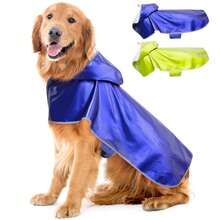 Reflective Dog Raincoat - Waterproof Dog Rain Jacket, Lightweight Dog Rain Coats For Dog Walking - Blue - View 1