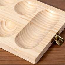 Mancala Board Game Set,Folding Wooden Board And MultiColored Glass Stones, Portable Travel Board Game Gemstone Chess,Wooden Puzzle Toy Ideal For Large Groups, Parties, Family Events