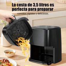 Freidora de aire saludable. Reduce 90% grasa. 8 funciones. 3.5L. Fácil limpiar - Negro (3,5 l) - Ver 7